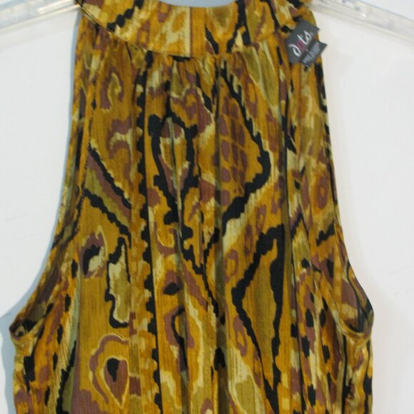 * 2/$15 Dots Silky Halter Style Blouse Small Necklace Smocking Smocked Hem Silky - Picture 2 of 4